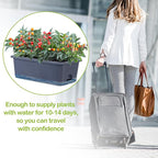 Window Box Planter 8 Pcs, 17 Inches Rectangle Flower Pots with Drainage Holes and Trays, Vegetable Planters for Windowsill Patio Garden Balcony Home Porch Yard Indoor Outdoor (Grey)