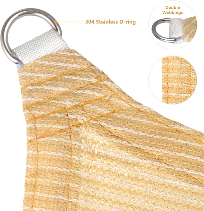 Eden's Decor Straight Flat-Edged Sun Shade Sail Rectangular 4' x 18' Beige UV-Blocking Outdoor Canopy Fabric Cloth Awning for Pergola Patio Garden Backyard Custom Size