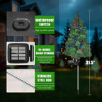 Solar Christmas Tree Garden Stake Lights Outdoor Waterproof Pathway Lights Xmas Tree Light for Lawn Patio Yard Front Porch Christmas Decor 2pcs