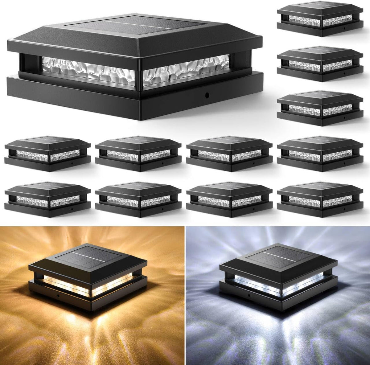 solar post cap lights 12 pack for 4x4, main product view