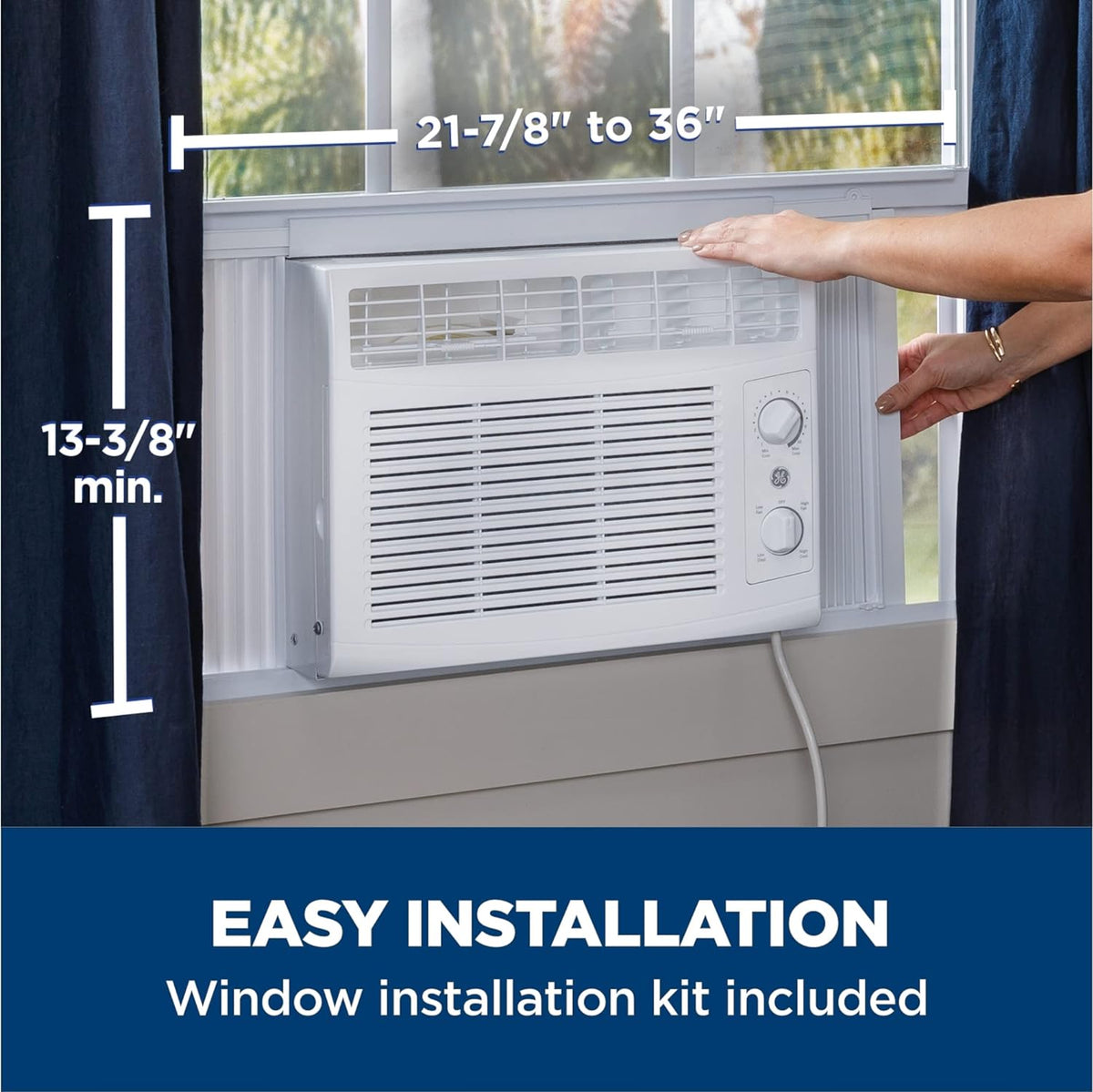 ge window air conditioner unit, 5,000 btu for shown in use