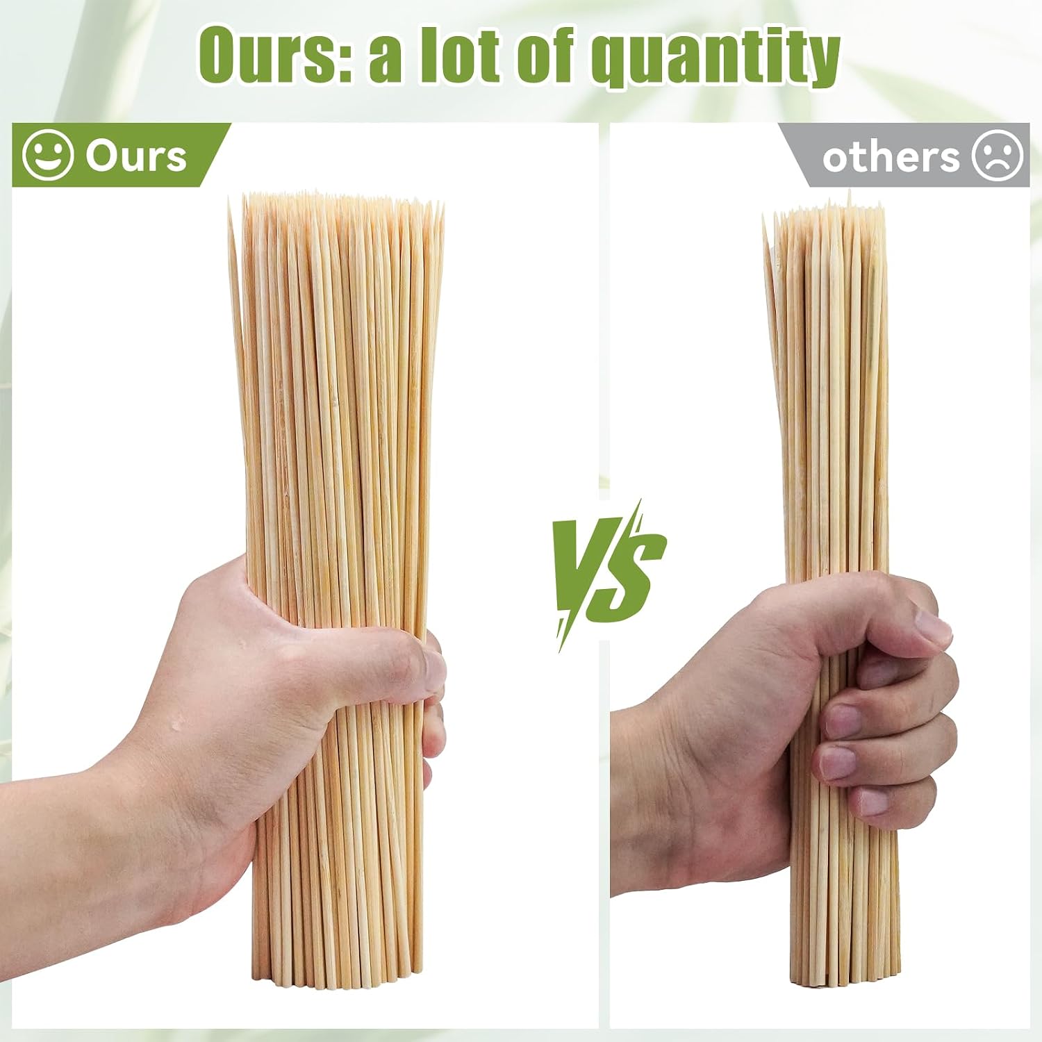200PCS 8 inch Bamboo Skewers for BBQ,Appetizer,Fruit,Cocktail,Kabob,Chocolate Fountain,Grilling,Kitchen, Crafting and Party. More Size Choices 6"/8"/10"/12"/36"
