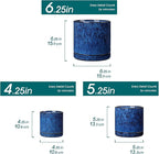 vancasso Ceramic Plant Pots, 3 Piece Planters for Indoor Plants, 4.25+5.25+6.25 Inch Flower Pots with Drainage, Plant Pots Indoor for Succulent, Pothos, Snake Plant and Money Tree, Etc (Blue)