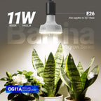 Barrina OG11A Grow Light Bulbs for Indoor Plant, 4000K 11W, 1 Pack, White | Integrated Dimming & Timing, E26 Plant Light Bulb, Full Spectrum, High PPFD for Seeds and Greens