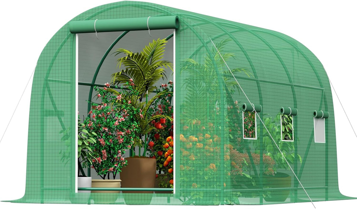 10x7x7 ft greenhouse, outdoor walk-in greenhouses with screen, main product view