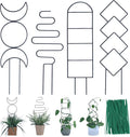 Indoor Plant Trellis for Climbing Plants, 16inch Small Garden Metal Trellis for Potted Plants Outdoor with Different Patterns for Vine Ivy Flower Plant Support 4 Pack