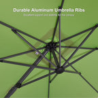 PURPLE LEAF 8' X 8' Patio Umbrella with Steel Plate Base for Pool 7' High Offset Outdoor Cantilever Umbrella Swimming Pool Umbrella with 360°Rotation for Poolside Apple Green
