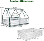 giantexuk raised garden bed with greenhouse, 2 in showing dimensions