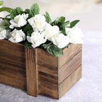Efavormart 24"x6" Smoked Brown Rectangle Wood Planter Box with Plastic Liner, DIY Rustic Wooden Window Box for Wedding Table Centerpieces and Farmhouse Party Decor