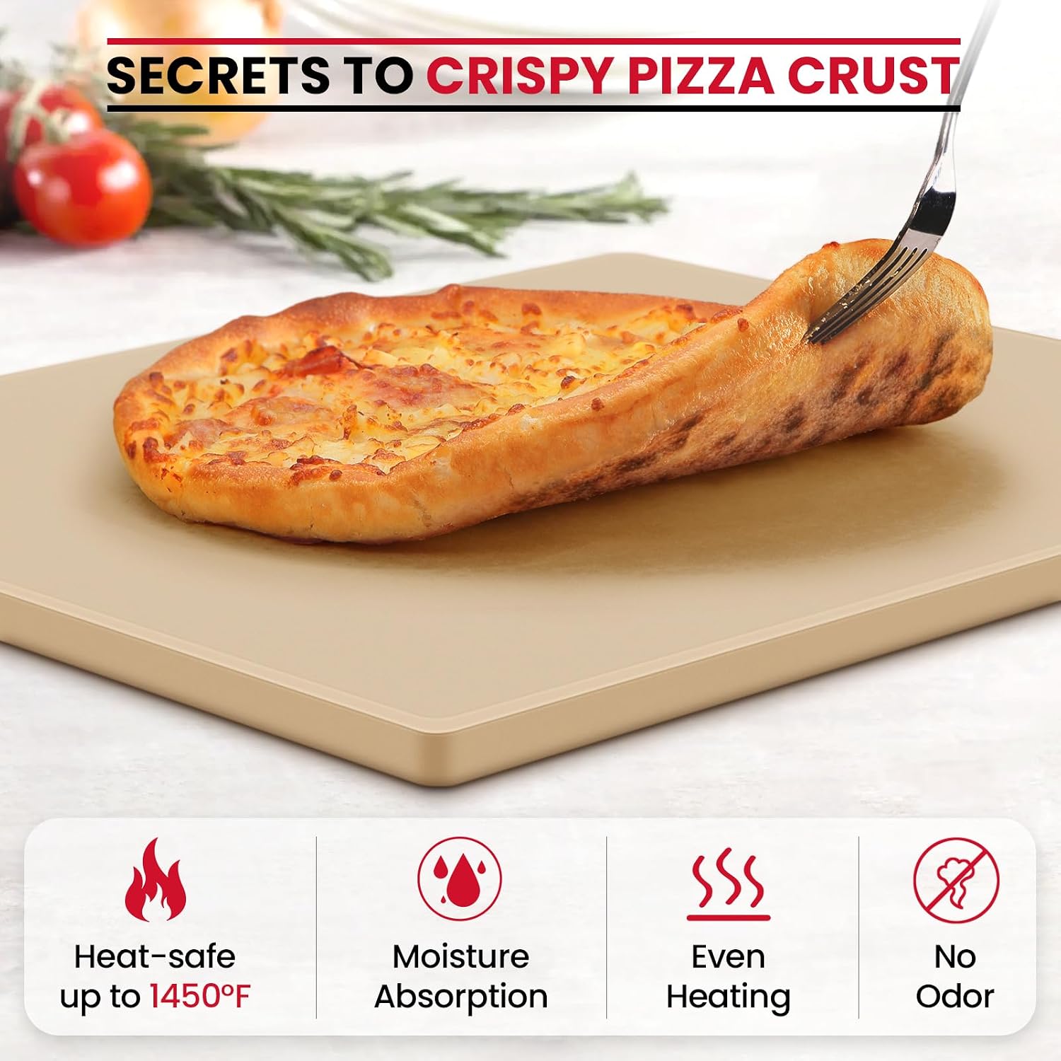 Unicook 20 x 13.5 Inch Extra Large Pizza Stone for Oven and Grill, 10.6 Lbs | Heavy Duty, Even Heating&Consistent Heat Retention, Crispy Crust for 2 Small Pizzas, Bread, Cookies, Includes Dough Scraper