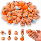 32 Pcs Mini Capybara Figures 8 Styles Resin Capybaras Mini Figures | Resin Animals Capybara Figurine Miniature Figurines for Garden Tabletop Dollhouse Moss Landscape Party Cake Decor DIY