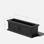 Veradek Brixton Window Box Plastic Planter - Large Rectangular Planter for Outdoor Balcony/Windowsill | Crack-Resistant All-Weather | Classic Estate Design for Flowers, Herbs, Succulents