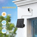 2 Pack - Solar Panel for Ring Security Camera Spotlight Cam Plus/Pro(Battery) Stick Up Cam/Pro Wireless Outdoor with 10FT/3M Long Cable Dustproof Waterproof BK