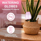 4 Pcs Plant Watering Globes Self Watering Planter Insert Plants Top Fill Water Device Plastic Water Bulbs Slow Release Terracotta for Plants, Pink