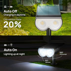 Solar Lights Outdoor Waterproof, Consciot 16 LEDs IP67 Spot Lights Outdoor, Auto On/Off Solar Garden Light, 2-in-1 Adjustable Wall Lights for Landscape Yard Pathway, Cool White 2 Pack