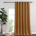 NICETOWN Sliding Door Curtain 108 Inches Long - Blackout Thermal Insulated Grommet Room Divider Privacy Drape for Patio Glass Door, 1 Panel, Gold Brown, 100 Inch Extra Wide