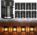 solar fence lights outdoor, 8 pack waterproof solar, main product view