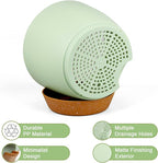 12 inch Large Self Watering Pots, Flower Plant Pots with Drainage Holes for Indoor Outdoor Garden Plants, Plastic Planters with Removable Deep Reservoir, Green with Brown
