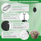 3 Pack Heavy Duty Retractable Plant Hangers Adjustable Pulleys with 63" Pull-Down Design Stainless Steel Rope Double-Headed Hooks for Hanging Baskets Bird Feeders Planters and Pots Supports up to 45lb