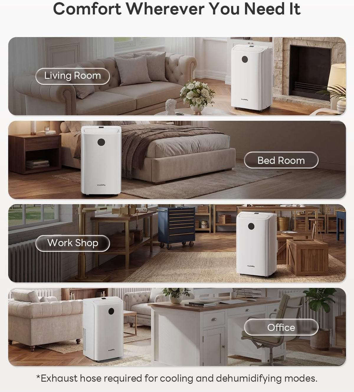 14,000 btu smart wifi portable air conditioner, cools, view 10