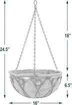 Arcadia CB02 Emerald Series Round Hanging Basket Planters, 16-Inch