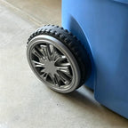 Rotatable Trash Can Wheel Covers with Bearings (Grey) | Decorative Wheel Rim Covers for Garbage and Recycling Bins, Wheel Cap Set (2-Pack)