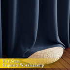 NICETOWN Navy Blue Blackout Room Divider Curtains 144 inch Length, Grommet Energy Saving Thermal Drapes Sound Reducing Window Treatments for Living Room, 1 Panel, W80 x L144
