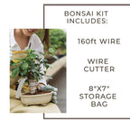 Leaves & Soul Bonsai Wire Kit with Cutter, Bonsai Training Wire Set 160ft | Plant Training Wire Set with Aluminum Wire, Cutter & Canvas Bag for Shaping Bonsai & Small Trees for Beginners & Pros.