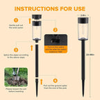 UME 2 Pack Solar Pathway Lights Outdoor, Bright Solar Garden Lights with Metal Design–IP65 Waterproof, Auto On/Off, 3000K LED Landscape Lighting for Yard, Lawn, Walkway, Driveway, Patio Decor