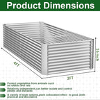 2 Pack Tall Corrugated Galvanized Steel Raised Garden Bed Outdoor, Metal Above Ground Garden Bed for Vegetables and Flowers, Rectangle Raised Beds for Gardening-4x2FT