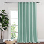 NICETOWN Blackout Room Divider Curtains for Sliding Glass Doors 102 Inches Long 1 Panel, Extra Wide Curtains for Doorway Patio Bedroom Living Room (Aqua Blue, 80Wx102L, 1 Panel)