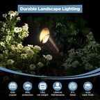 Gardencoin Solid Brass Outdoor Landscape Spotlights, 12V LED Low Voltage Landscape Lights for Garden and Yard, Bronze Heavy Duty Up Lighting Fixture Without Bulb, 12 Pack