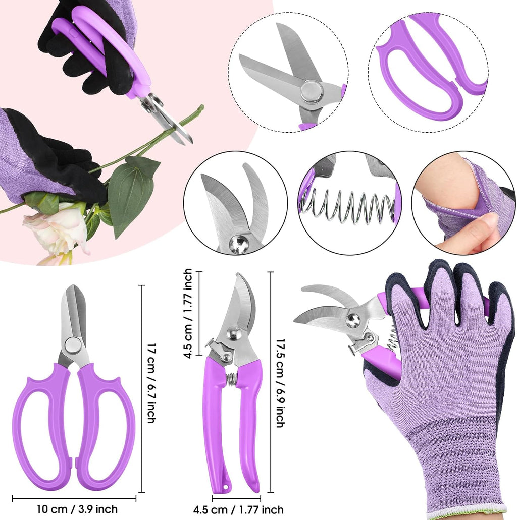 WILLBOND 121 Pcs Floral Arrangement Tool Kit, Rose Thorn Remover Pruner Trimmer Gloves 22/26 Gauge Paddle Tie Stem Pearl Corsage Pin Pruning Shears, Florist Tool Gift for Women
