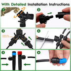 200FT Quick-Connect Drip Irrigation System | Automatic Irrigation Kit with 40FT 2/5" & 160FT 1/4" Tubing and Adjustable Drip Emitters, Garden Watering System for Lawn