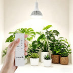 RDJ Bouns 26W LED Grow Light Bulb with Remote, PAR38, E26 Base | Dimmable, Full Spectrum Plant Bulb, Timer, Auto On/Off 4/8/12H, Natural White, For Indoor Plants, Succulents, Seeds