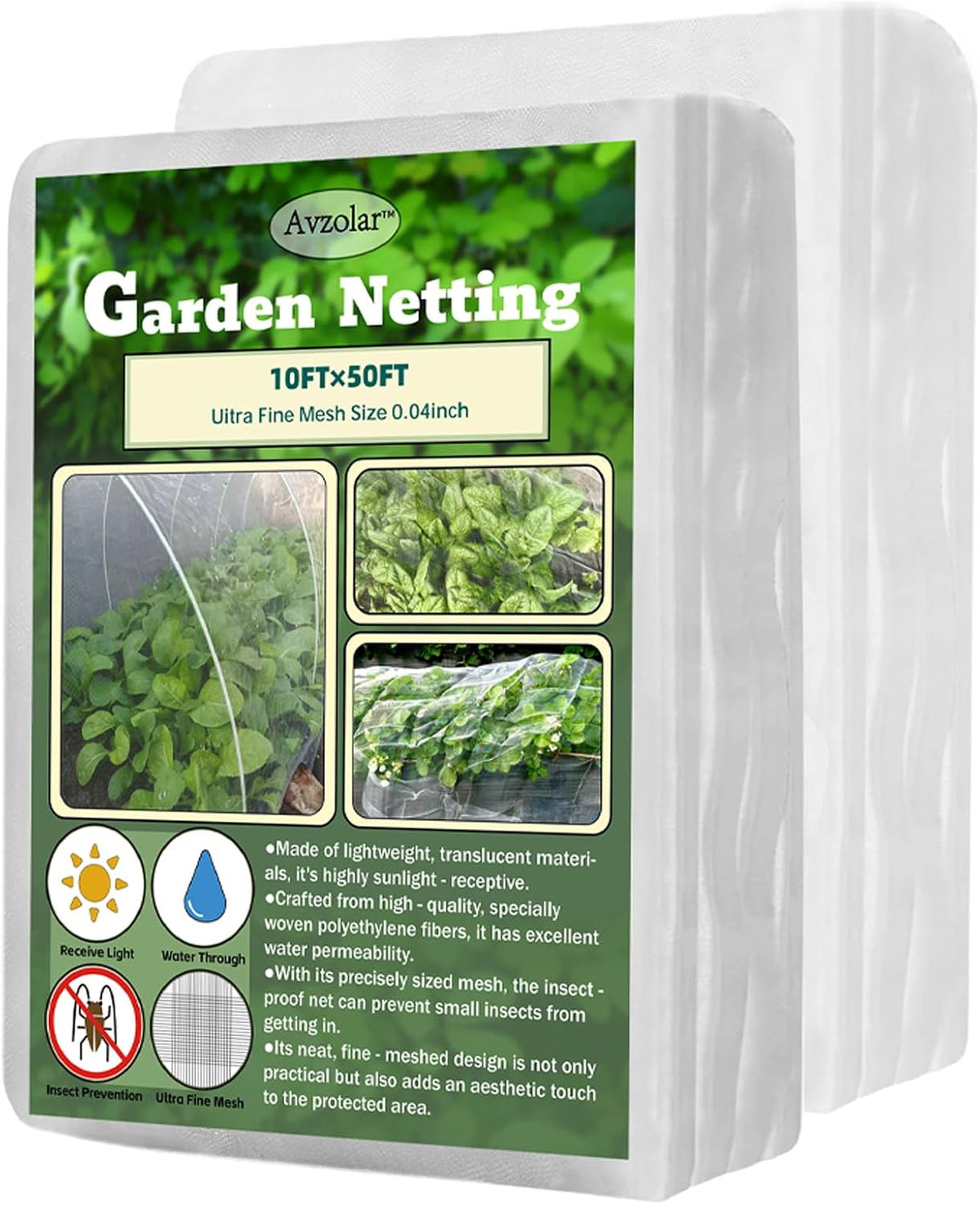 garden netting, 10x50ft ultra fine, gardening mesh netting, main product view