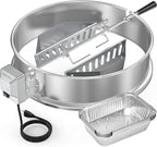 onlyfire Upgrade Stainless Steel Rotisserie Ring Kit for Weber 22-inch Kettle Charcoal Grills, Comes with Charcoal Baskets and 10 Pack Drip Pans | With 2 Charcoal Baskets and 10 Pack Drip Pans