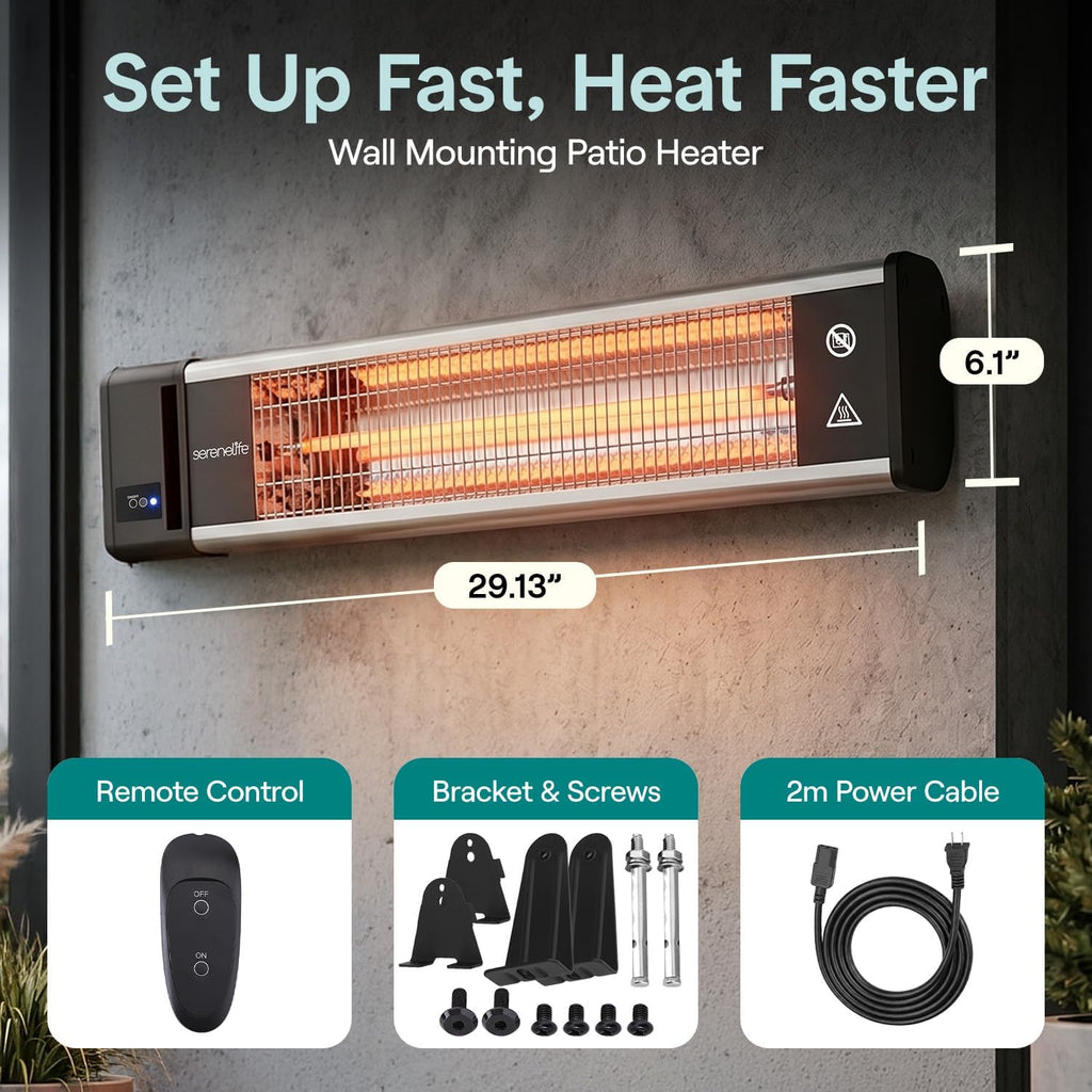 serenelife portable infrared indoor and outdoor electric space, front angle view