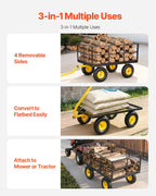 vevor steel garden cart, 1400 lbs heavy duty, close-up detail