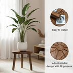 Delma Wood Plant Stands Indoor, 5-Pack Single Plant Stand for 6-12 Inch Pots, Mid-Century Modern Plant Stool, Tall Plant Stand for Large Plants for Living Room, Balcony, Office (Dark Brown, 5-Pack)