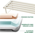 Metal Plant Stand, Rust-proof Aluminum Flower Pot Stand, Heavy Duty Planter Display Shelving for Patio Balcony Garden Living Room Decorative (White, 35.4 Inch)