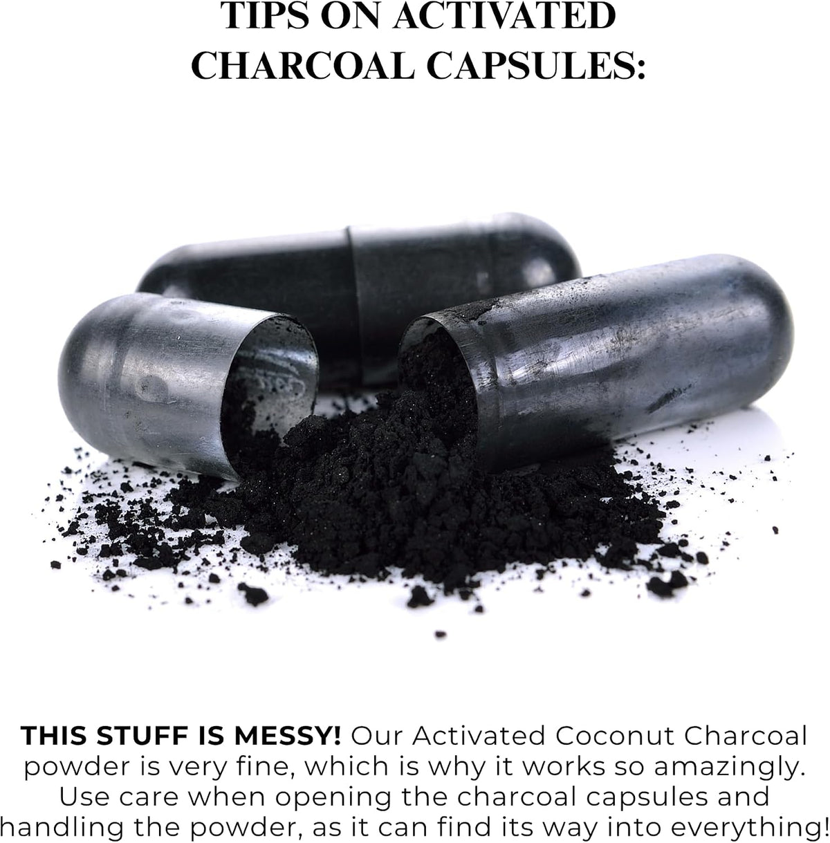 schizandu organic activated charcoal capsules, coconut shell, 210, view 9