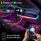 dreamcolor acrylic interior car led strip lights, 6, close-up detail