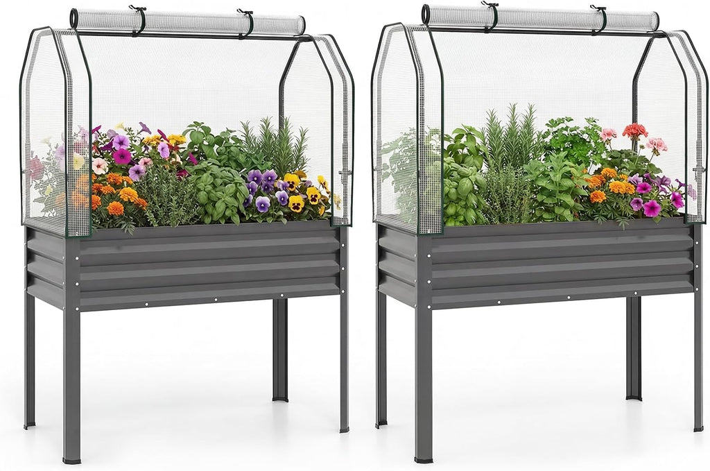 giantex raised garden bed with legs & greenhouse, main product view