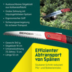 BERGER Folding Saw – Professional 7" Pull-Saw with Chrome-Plated Carbon Steel Blade, Coarse Teeth for Tree Trimming, Soft Wood Cutting, Camping, Gardening – 64650