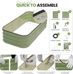 G GOOD GAIN 3-in-1 Adjustable Raised Garden Bed Kit | Galvanized Planter Boxes for Vegetables, Flowers | 12" Tall, Multiple Sizes (4x2x1ft, 3x3x1ft, 5x1x1ft) | Outdoor Metal Raised Bed, Green