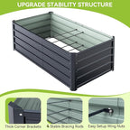 Ohuhu 6x3x1.5FT Metal Raised Garden Bed Outdoor, Reinforced Galvanized Steel Rustproof Planter Box, 100% Non-Toxic, 202 Gal Large Capacity Heavy Duty Raised Beds for Growing Vegetables Flowers Herbs