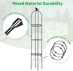 Lalahoni Garden Obelisk Trellis for Climbing Plants Outdoor, 6ft Round Rose Trellis for Pots, Metal Plant Support for Clematis, Jasmine, Ivy, Decorative Outdoor Trellis, Black, 2Pack