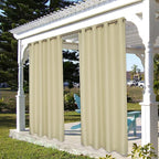 BONZER Waterproof Outdoor Curtains for Patio, Premium Thick Privacy Weatherproof Grommet Outside Curtains for Porch, Pergola, Cabana, 1 Panel, 54W x 84L inch, Cream