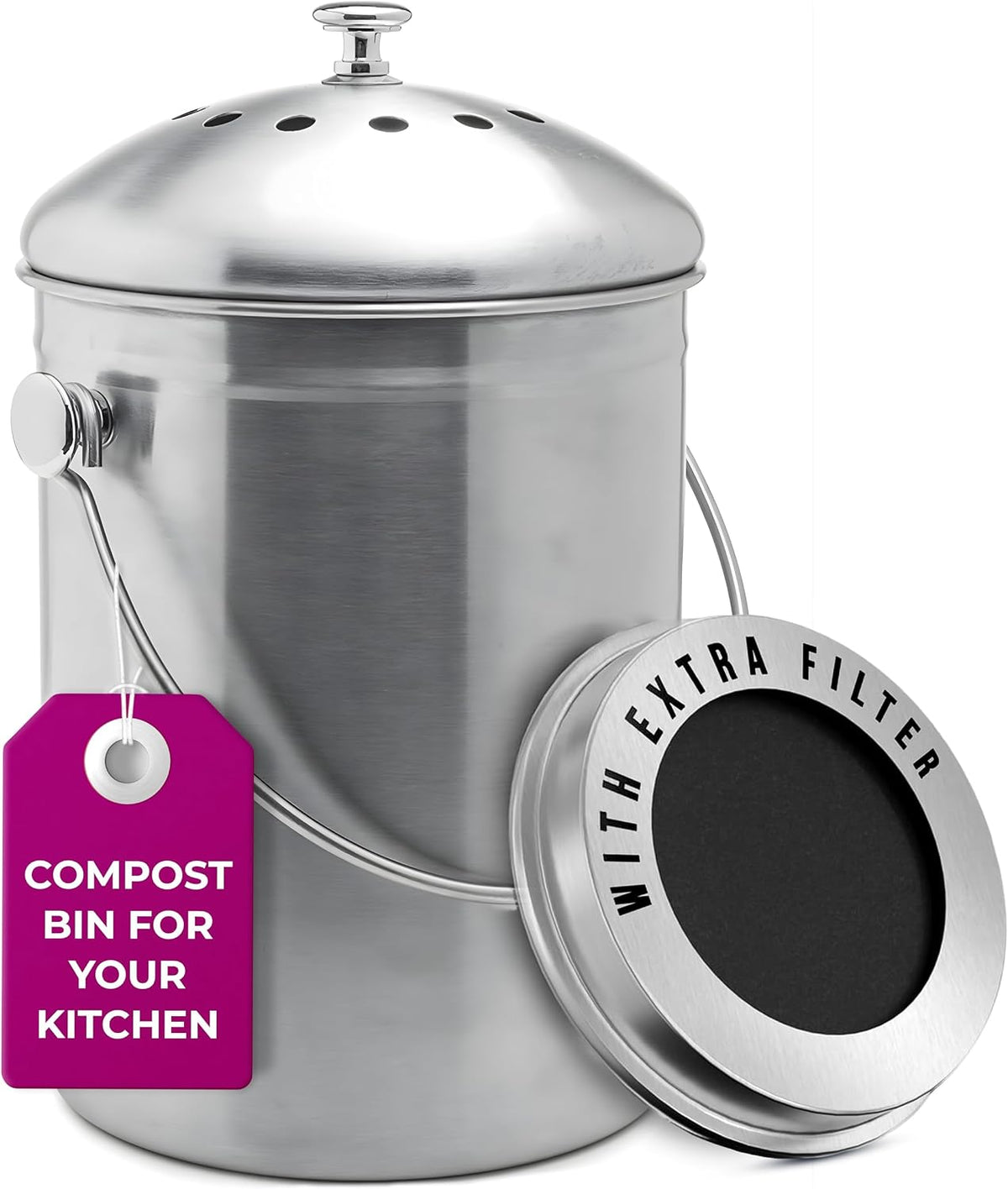 epica kitchen compost bin for kitchen countertops, 1.3, main product view